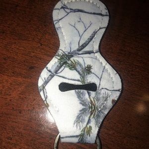 Lipgloss holder and keychain white camo bnwot